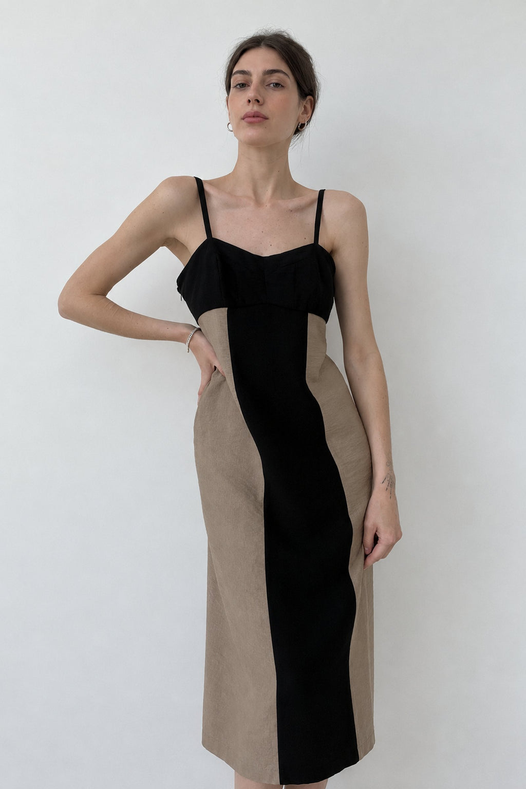 Сукня Color block кавово-чорна, фото 4