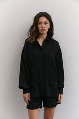Side-slit shirt, black