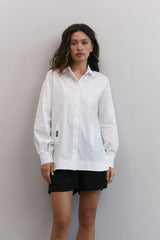Side-slit shirt, white